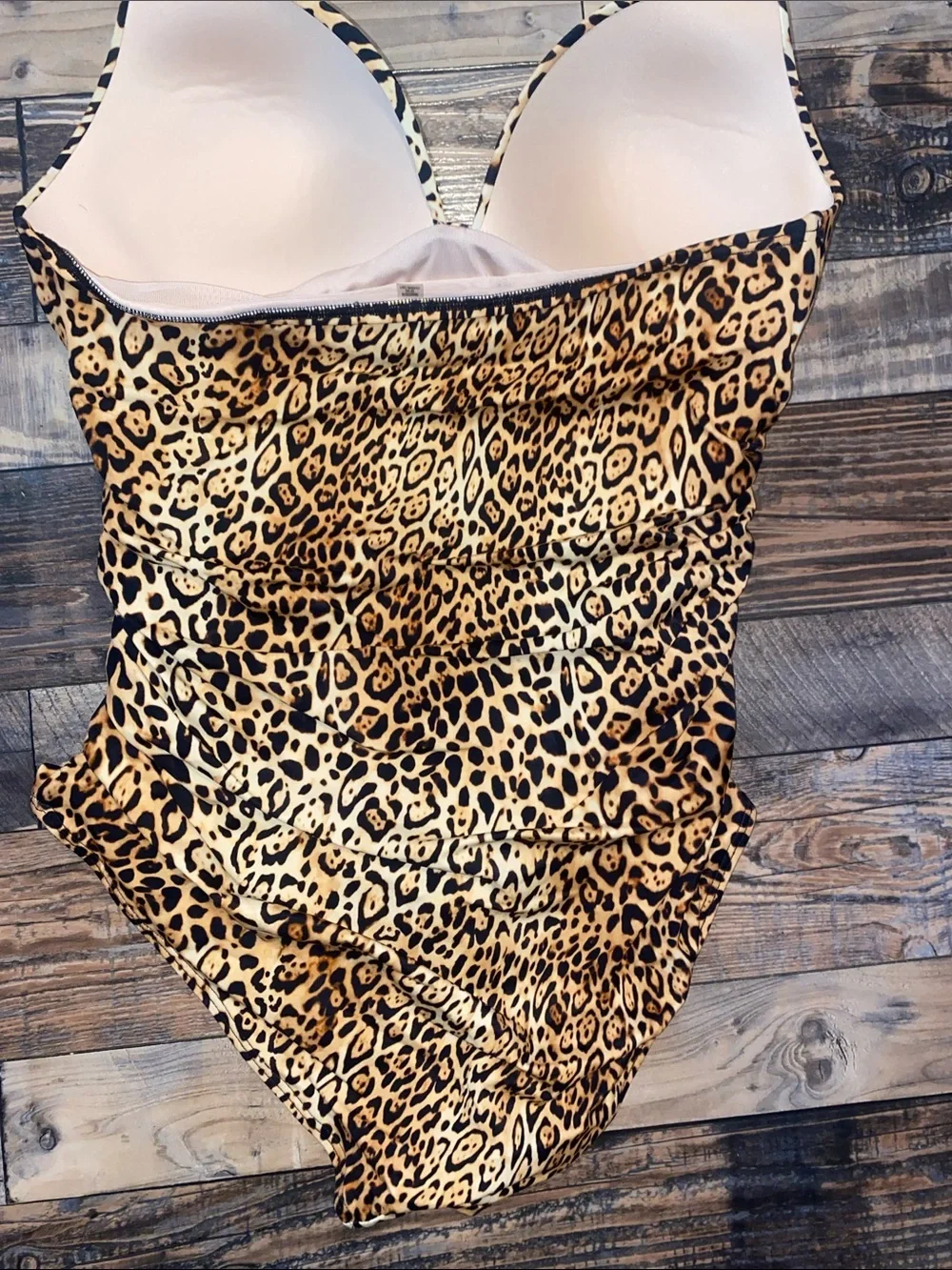 Victoria's Secret Leopard Print One-Piece Swimsuit in Tan and Black